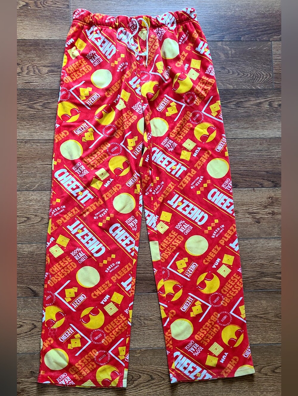 Cheez-It Red Fleece Pajama Pants Size Medium Snack Food Lounge Pants